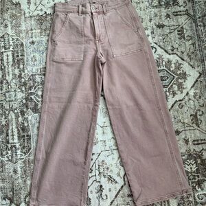 American Eagle Outfitters Pink Wide-Leg Jeans